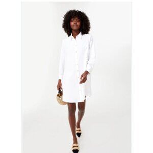 Pomander Place White Oxford Harris Shirt Dress Womens Small Button Down Collared